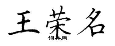 丁謙王榮名楷書個性簽名怎么寫