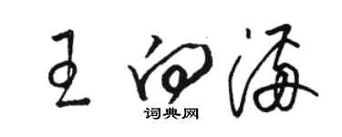 駱恆光王向滿草書個性簽名怎么寫