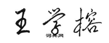 駱恆光王學榕行書個性簽名怎么寫