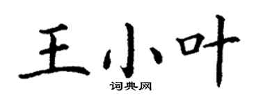 丁謙王小葉楷書個性簽名怎么寫