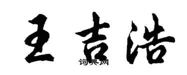 胡問遂王吉浩行書個性簽名怎么寫