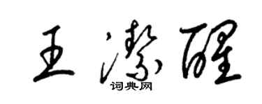 梁錦英王潔醒草書個性簽名怎么寫