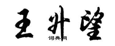 胡問遂王升望行書個性簽名怎么寫