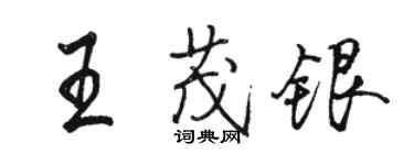 駱恆光王茂銀行書個性簽名怎么寫