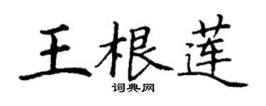 丁謙王根蓮楷書個性簽名怎么寫