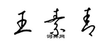 梁錦英王素青草書個性簽名怎么寫