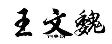 胡問遂王文魏行書個性簽名怎么寫
