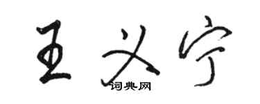 駱恆光王義寧行書個性簽名怎么寫