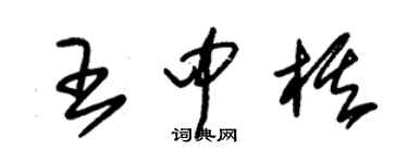 朱錫榮王中棋草書個性簽名怎么寫