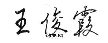 駱恆光王俊霞行書個性簽名怎么寫