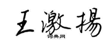 王正良王激揚行書個性簽名怎么寫