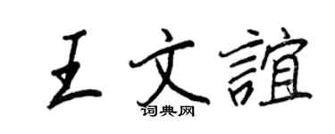 王正良王文誼行書個性簽名怎么寫