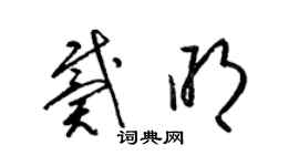 梁錦英戴明草書個性簽名怎么寫