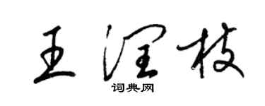 梁錦英王潤枝草書個性簽名怎么寫