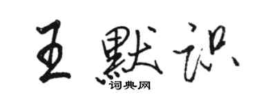 駱恆光王默識行書個性簽名怎么寫