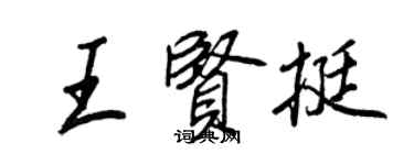 王正良王賢挺行書個性簽名怎么寫