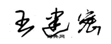 朱錫榮王建密草書個性簽名怎么寫