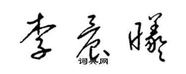 梁錦英李晨曦草書個性簽名怎么寫