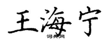 丁謙王海寧楷書個性簽名怎么寫