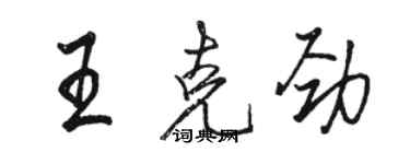 駱恆光王克勁行書個性簽名怎么寫