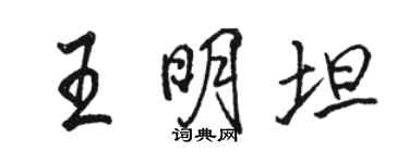 駱恆光王明坦行書個性簽名怎么寫