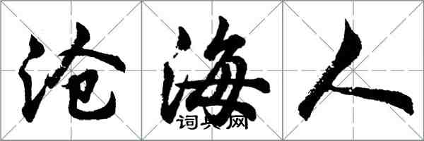 胡問遂滄海人行書怎么寫