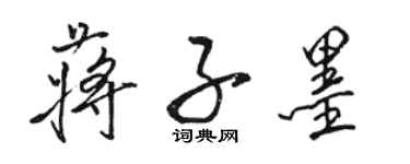駱恆光蔣子墨行書個性簽名怎么寫