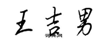 王正良王吉男行書個性簽名怎么寫