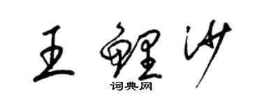 梁錦英王鯉沙草書個性簽名怎么寫