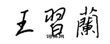 王正良王習蘭行書個性簽名怎么寫