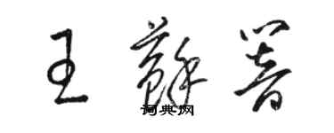 駱恆光王蘇響草書個性簽名怎么寫