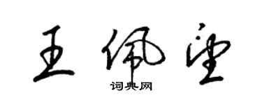 梁錦英王佩望草書個性簽名怎么寫