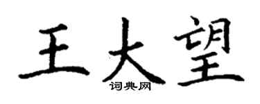 丁謙王大望楷書個性簽名怎么寫