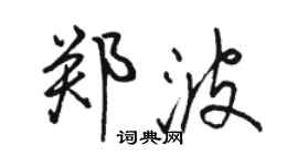 駱恆光鄭波行書個性簽名怎么寫