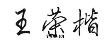 駱恆光王榮楷行書個性簽名怎么寫