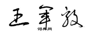 曾慶福王軍毅草書個性簽名怎么寫