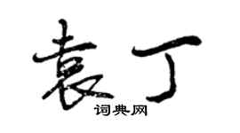 曾慶福袁丁行書個性簽名怎么寫