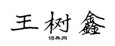 袁強王樹鑫楷書個性簽名怎么寫