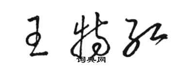 駱恆光王特紅草書個性簽名怎么寫