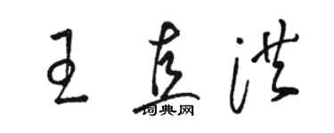 駱恆光王直洪草書個性簽名怎么寫