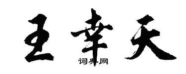 胡問遂王幸天行書個性簽名怎么寫