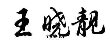 胡問遂王曉靚行書個性簽名怎么寫