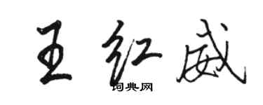 駱恆光王紅威行書個性簽名怎么寫