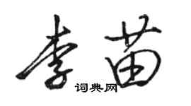 駱恆光李苗行書個性簽名怎么寫