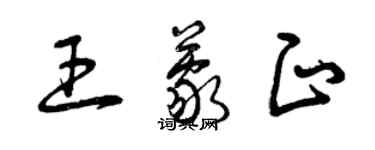 曾慶福王蒙正草書個性簽名怎么寫