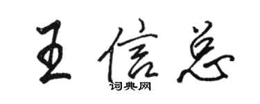 駱恆光王信總行書個性簽名怎么寫