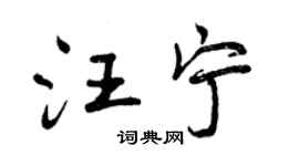 曾慶福汪寧行書個性簽名怎么寫