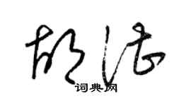 梁錦英胡湛草書個性簽名怎么寫