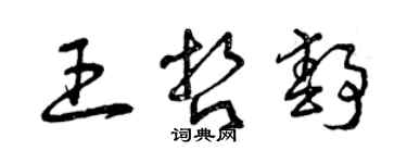 曾慶福王哲靜草書個性簽名怎么寫