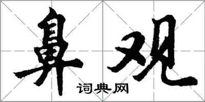 胡問遂鼻觀行書怎么寫